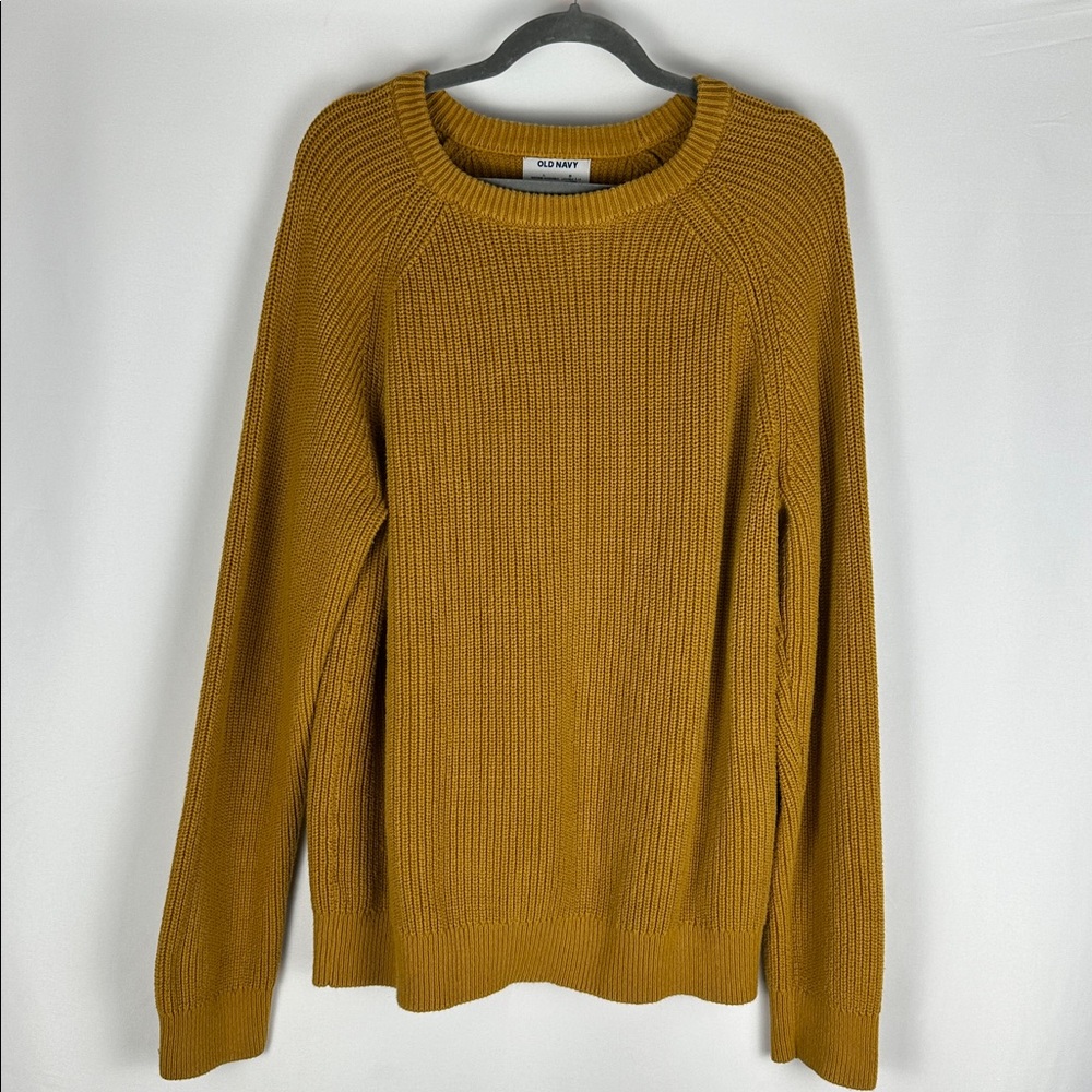 Old Navy Mustard Yellow Heavy Cable Knit Sweater
